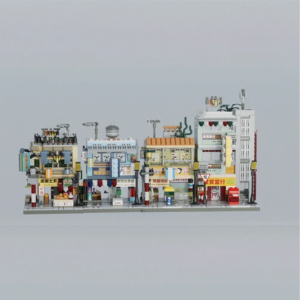 

DIY City Block Building Blocks Kit Retro Street Store Model Assembly Toys Creative Collection Gift for Home Office Decoration