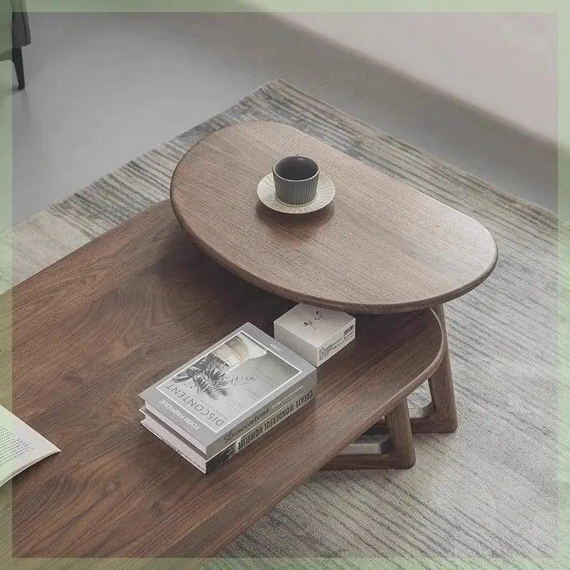Pure solid wood coffee table designer solid wood coffee table light luxury modern minimalist style home living room Nordic