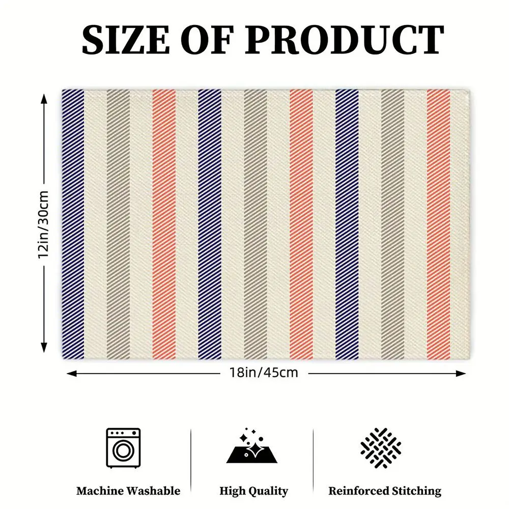 1 Pc Modern Color Striped Placemat, Table Pad, Plate Protector for Kitchen Dining, Suitable for Daily Home Use and Wedding Decor
