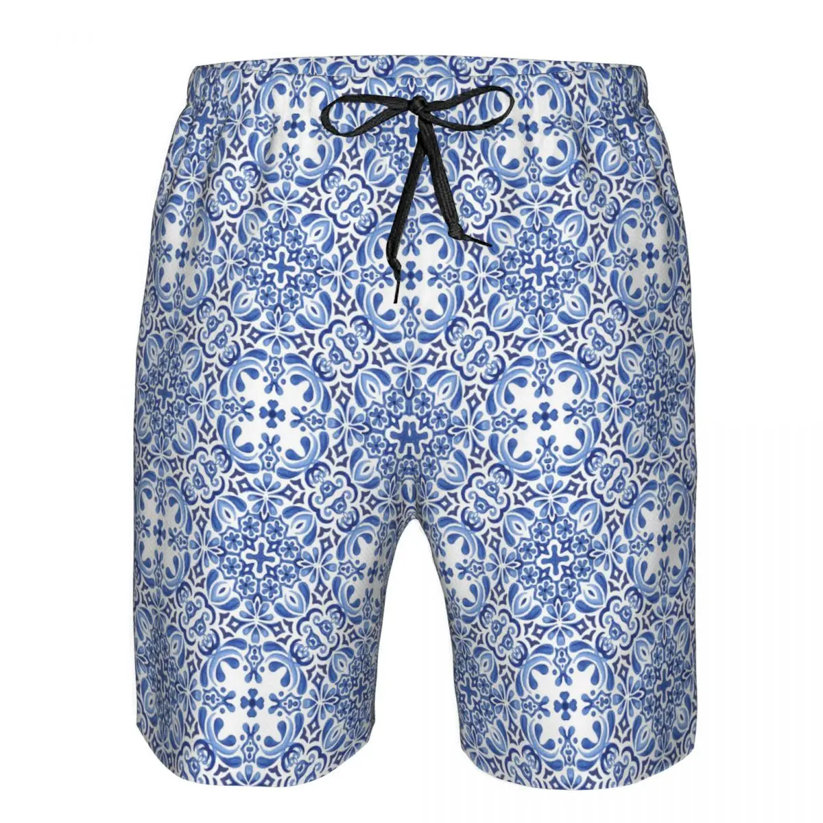 

Mediterranean Mosaic Tiles Azulejos Trunks Beach Board Shorts Casual Quick Dry Swim Summer Men Pants