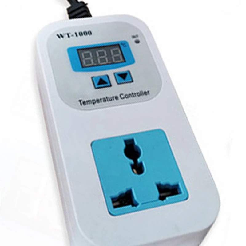 ปลั๊ก EU Wt-1000ช่องเสียบเทอร์โมมิเตอร์ไฟฟ้าอัจฉริยะปรับอุณหภูมิอัตโนมัติตู้เย็นควบคุมความร้อน SWI