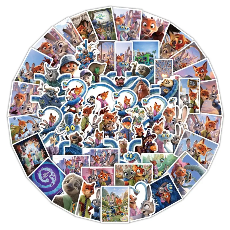 60PCS Cartoon Personality Zootopia2 Creative Graffiti Decorative Stickers