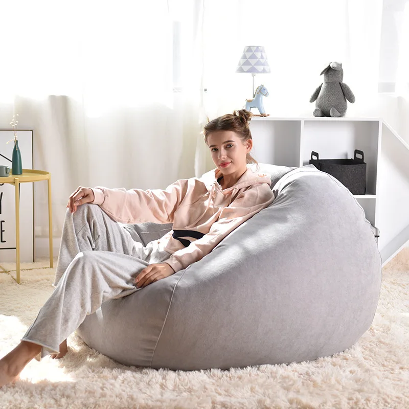 Gray Factory Direct Fabric Lazy Sofa Bean Bag Bedroom Tatami Bathhouse Wholesale Internet Celebrity Tatami Direct Sale