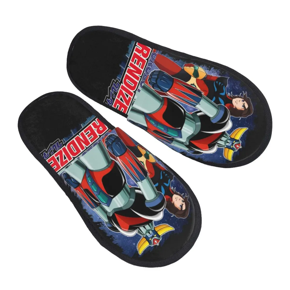 Custom Print Women Goldorak G-Grendizers Actarus House Slippers Soft Warm UFO Robot Goldrake Memory Foam Fluffy Slipper Shoes