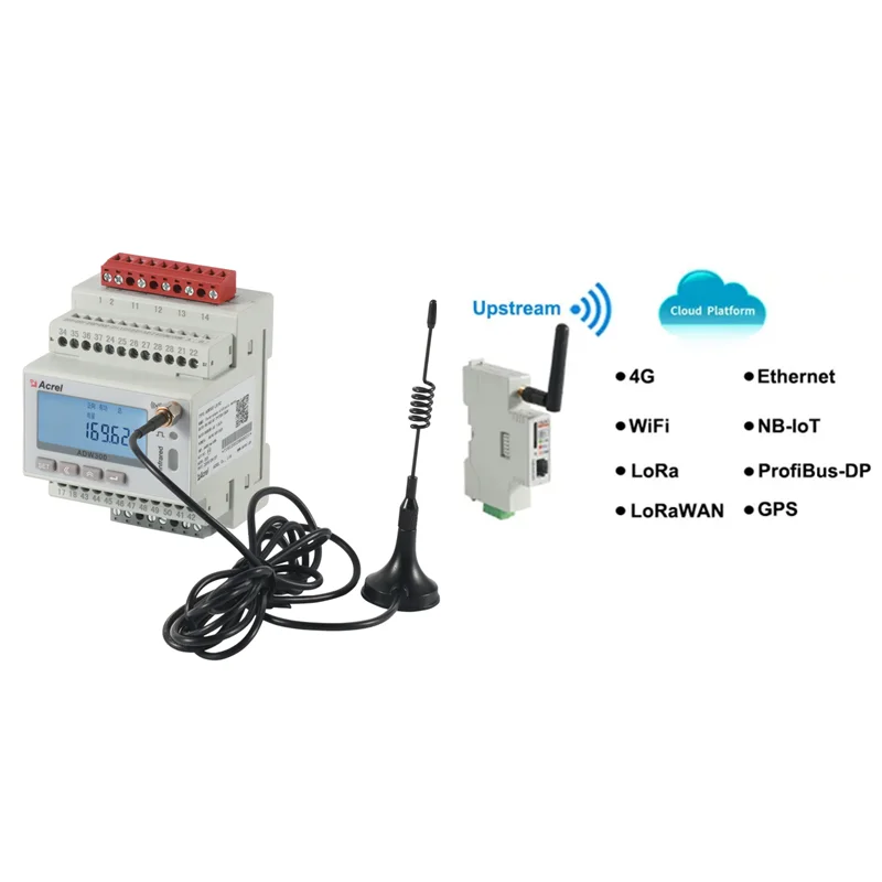 MSAcrel ADW300/LW Wireless Energy Monitor IoT Based Energy Meter Lorawan 868Mhz Three Phase  Energy  Meter
