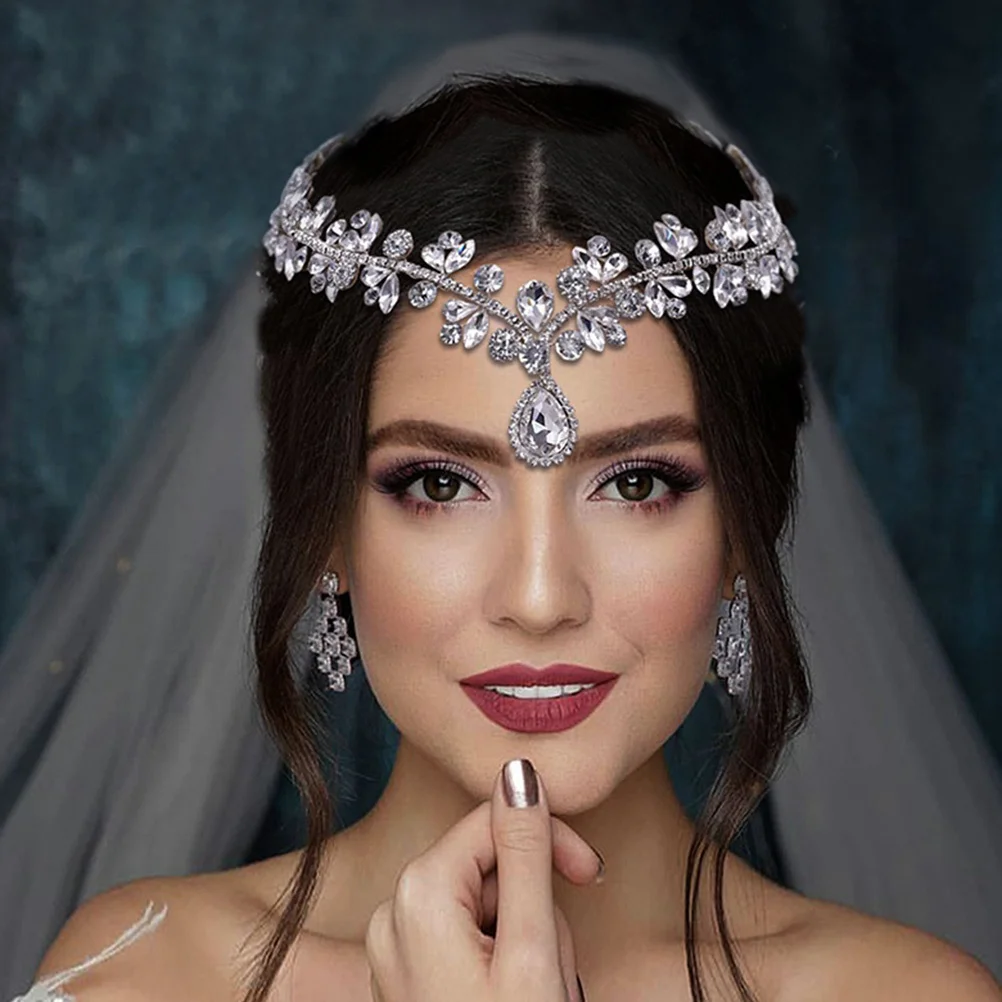 

Цепочка на лоб со стразами и водопадом, свадебный головной убор, аксессуар для волос для свадебной вечеринки, цепочка для волос из бисера для женщин, украшение платья