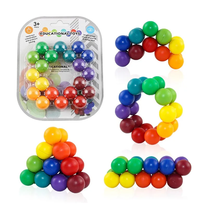 Magic Ball Player String With Versatile Shapes Beaded Children Novel Toys Stress Relieving Creative Gifts ﻿