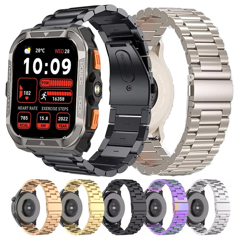 20 22mm Stainless Steel Strap For Blackview W70Pro W80 Pro W90 Pro Metal Band For Blackview W50 W50Pro W70 W60 X20 R60 R30 X1Pro