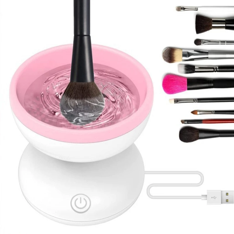 Makeup Brush Cleaner, Beauty Tool Powder Puff Beauty Egg Deep Cleaning Box, Automatic Quick Drying Brush Scrubber