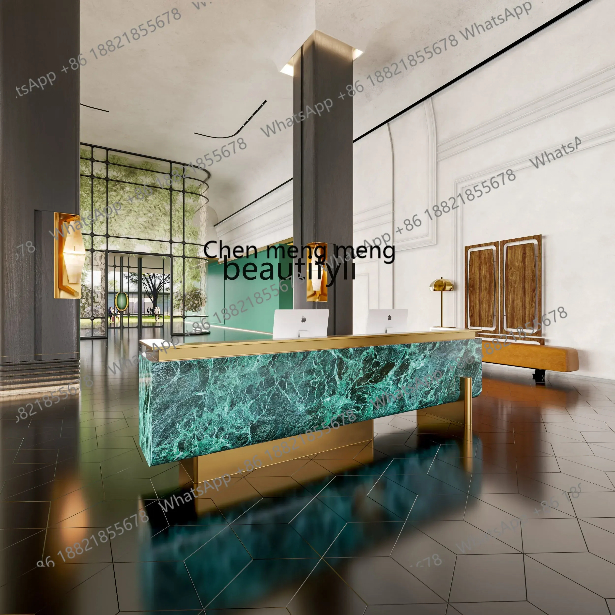 A182 C Light luxury marble imitation rock slab checkout page company hotel front desk foot bath shop beauty salon bar counter