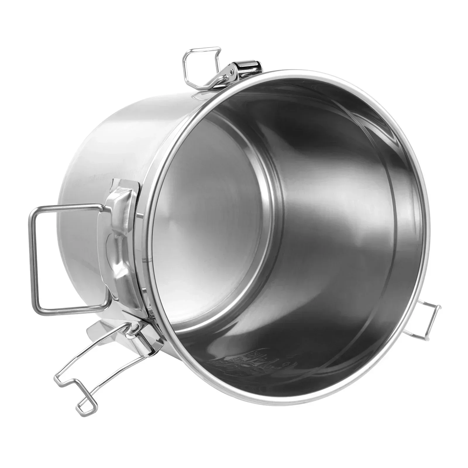 

10-21Lbs Metal Bucket Food Storage Container 405oz/3.2Gal Flour Container with Lid and Locking Clamp for Rice, Flour, Grain