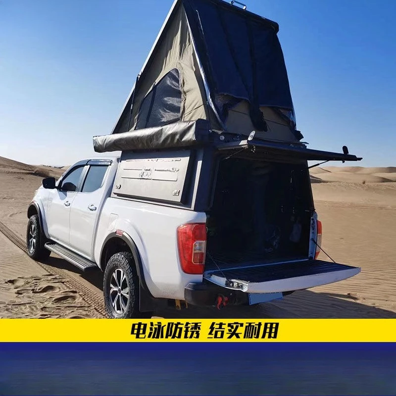Modified NP300 pickup truck modified RV living version back cover, camping tent with sleeping tent