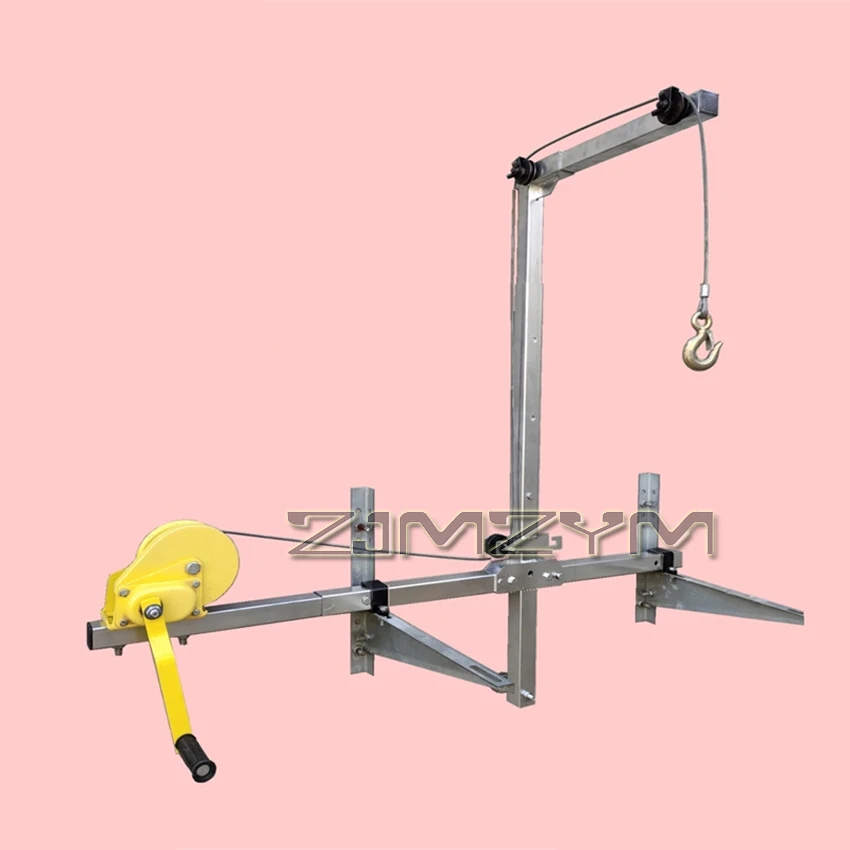 10/25m Air Conditioning Lifting Tool  Small Folding Crane Lifting Bracket Manual Winch Assembly Air Conditioner Lifting Machine