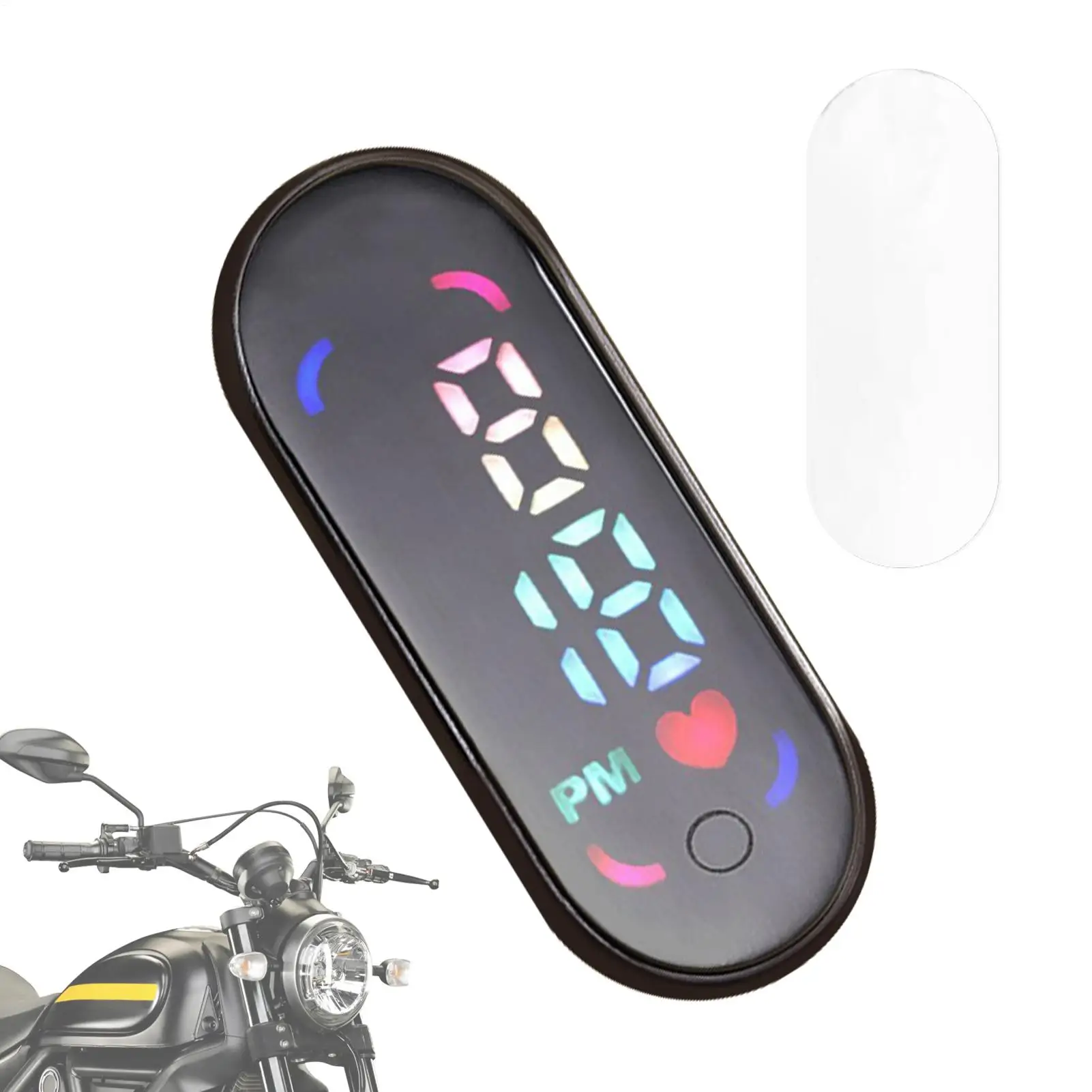 Small Digital Clock Waterproof Luminous Mini Digital Clock Adhesive for Sedan Truck Minivan Motorcycle Bike Commuting Travel view 5