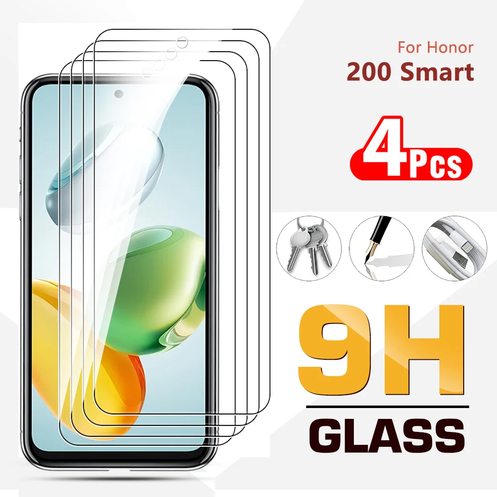 4 шт. для Honor 200 Smart Screen Protector honar xonor 200smart Honor200smart закаленное стекло полное покрытие защитное стекло 6,8 дюйма