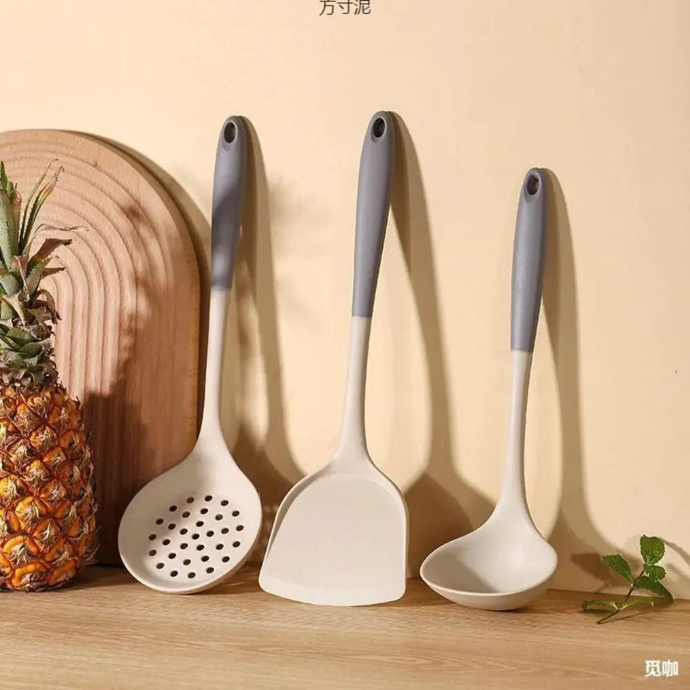 

4/3Pcs Heat Resistant Silicone Spatula Cooking Set Non-Stick High Temperature Resistant Cooking Spatula Colander Anti-scalding