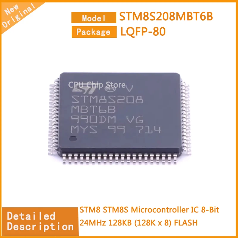 1~5Pcs   New Original  STM8S208MBT6B STM8S208  STM8 STM8S Microcontroller IC 8-Bit 24MHz 128KB (128K x 8) FLASH