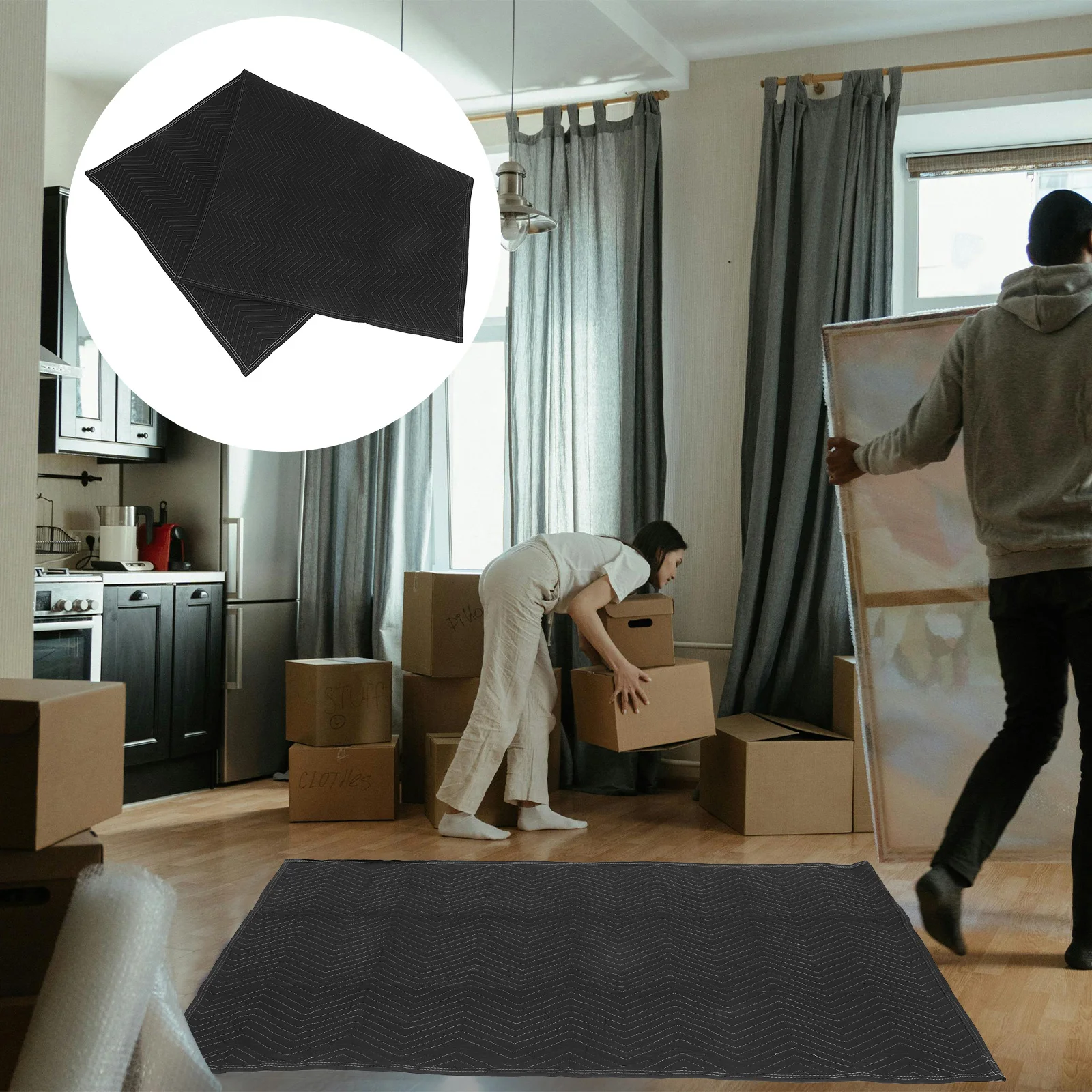 

Moving Blankets Furniture Pads Packing Large Size Quilted Lightweight Portable Soundproof Cargo Travel Textile Supplies Box Bag
