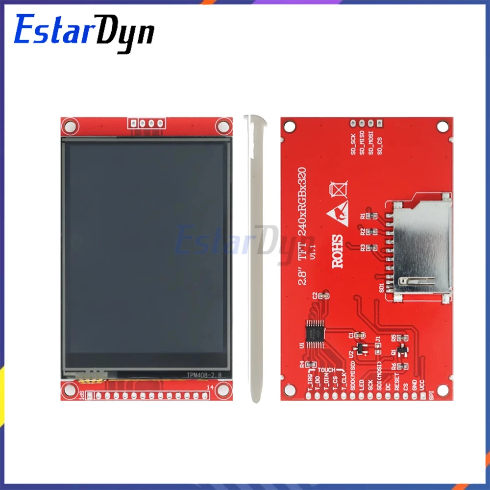 Touch screen LCD TFT SPI da 2,4/2,8 pollici ILI9341 Modulo display 240x320 per Arduino Raspberry Pi, con PCB e touch pen