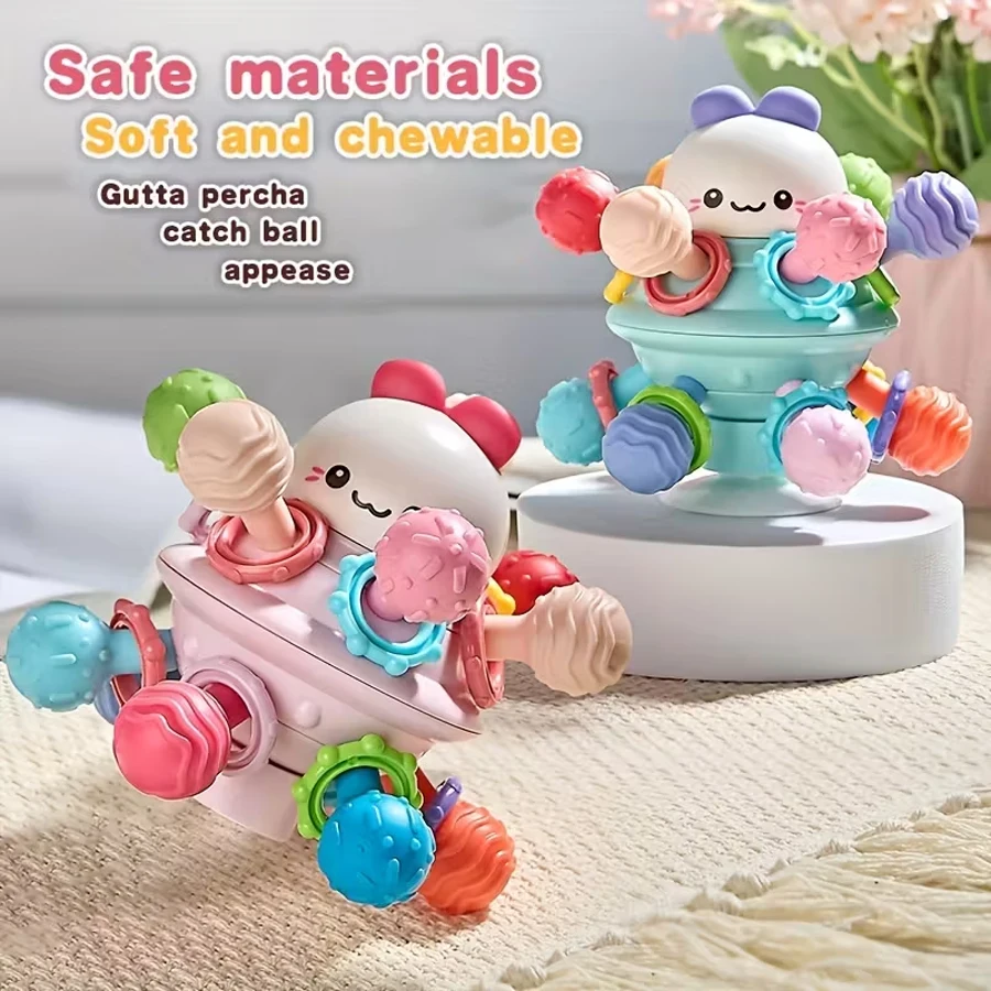 Brinquedo do bebê bola redonda de silicone macio mão garra bola chocalho infantil mastigável mordedores brinquedos para infantil 0-12 meses