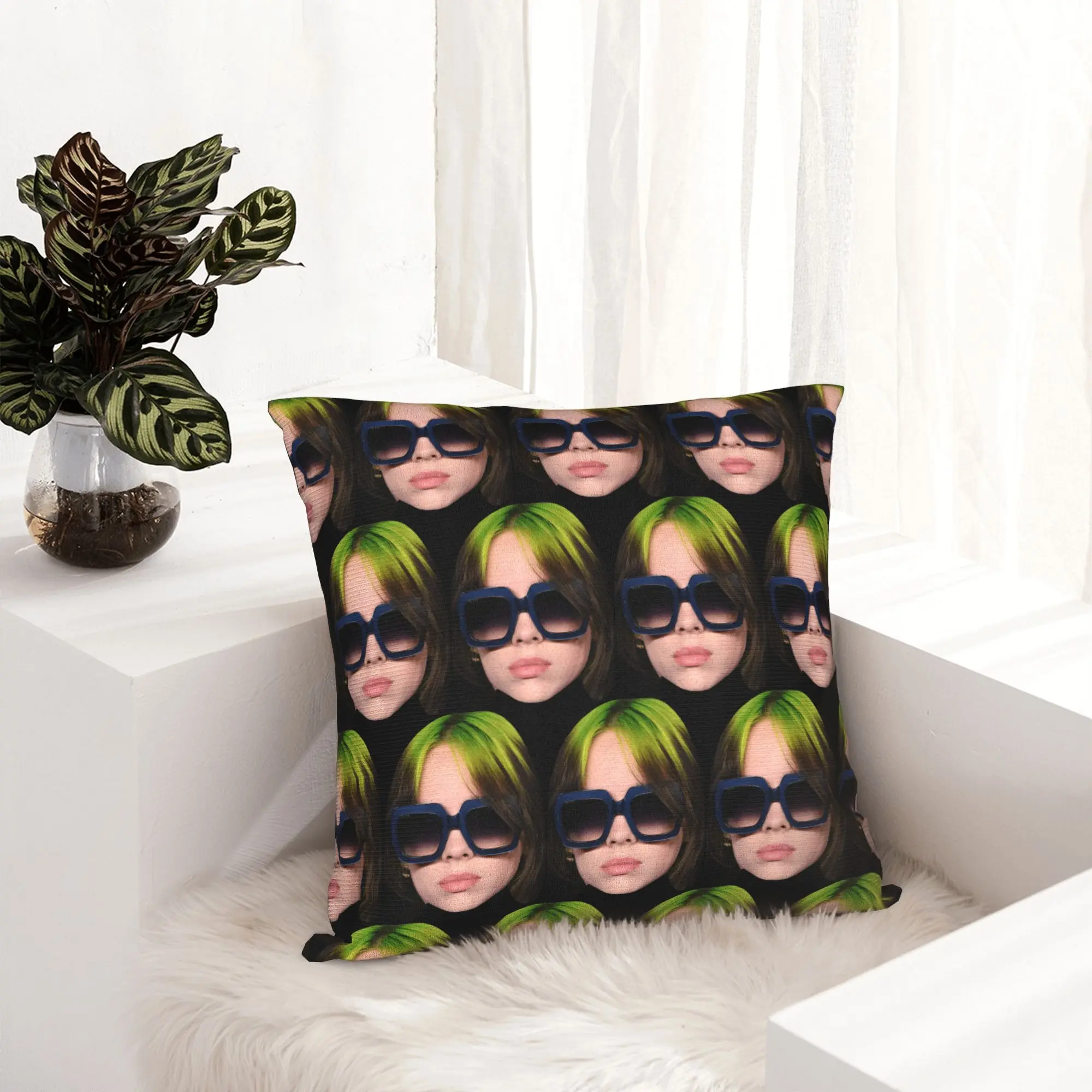 Billies pop Singer Pillowcase Soft Fabric Cushion Cover Decor  Throw Pillow Case Cover Home Square 45*45cm