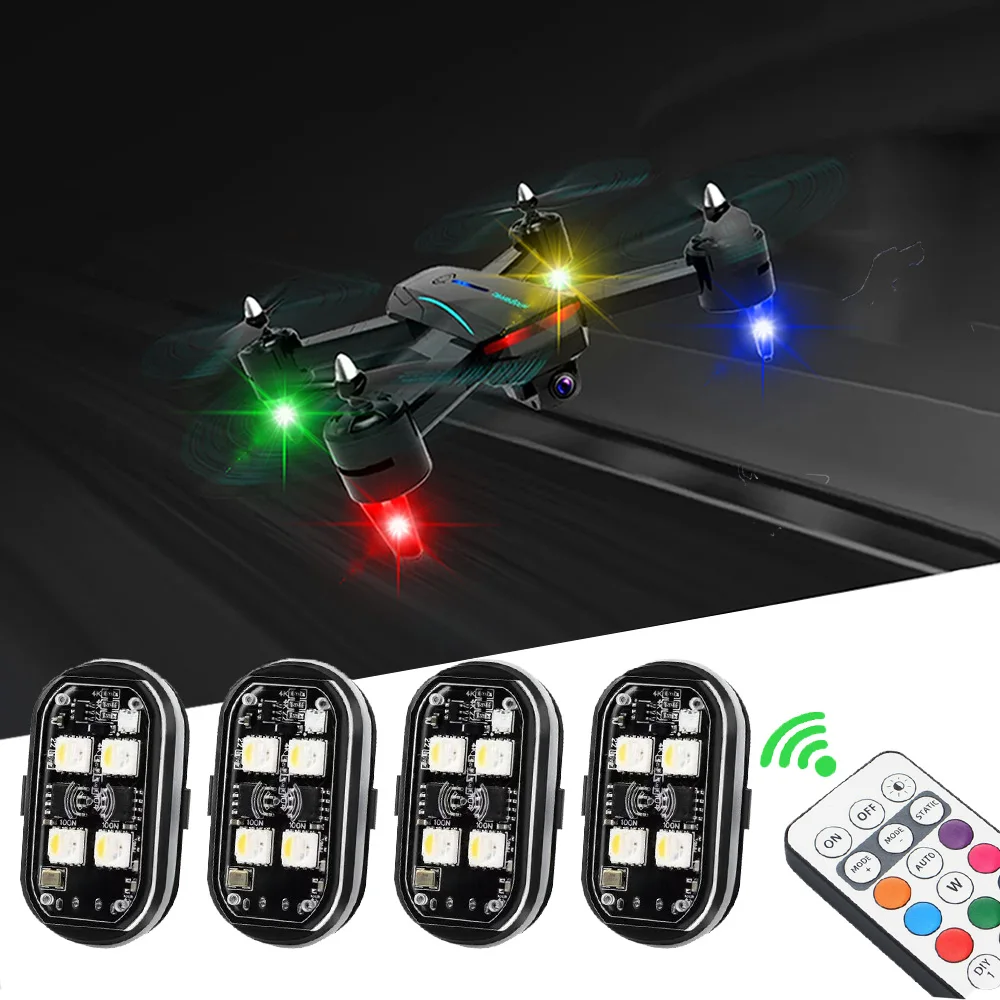 

RGB Car LED Strobe Light Kit, 8 Color LED Warning Light with Wireless Remote Control, Decorative Atmosphere Lamp for Motorcycle