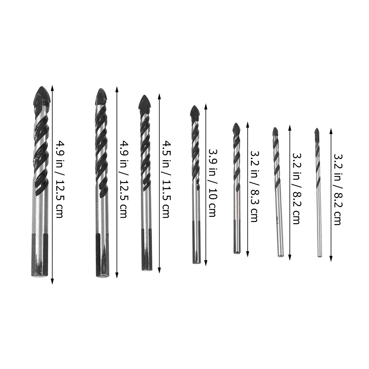 

7pcs Ceramic Tile Glass Drill Bit Set Triangle Shank For Hard Brittle Materials Stucco Mirrors Ceramics Hole Drilling Tools