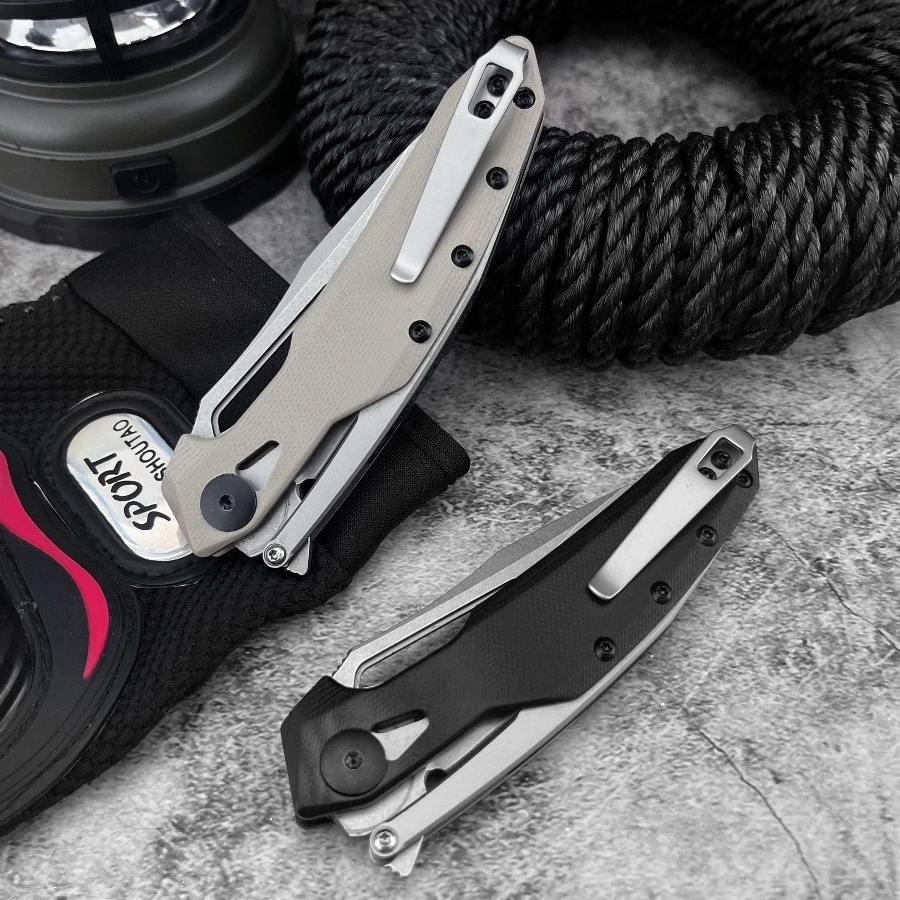 Z 0990 سكين جيب مدمج مع D2 شفرة 420 مقبض فولاذي + G10 قبضة التخييم في الهواء الطلق بقاء EDC الهروب أداة هدايا الرجال