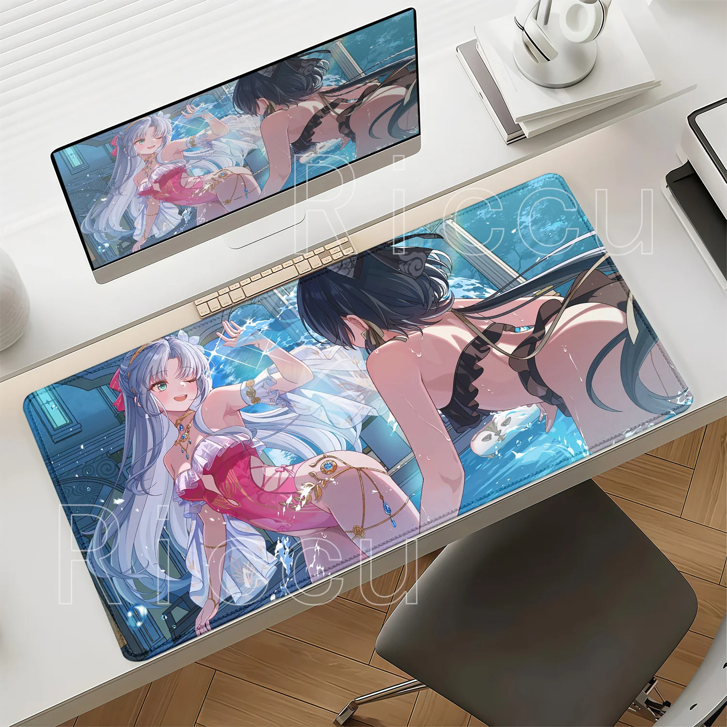 New Carlotta Montelli WuWa Wuthering Wave Gaming Mousepad HD Printing Desk Mat Keyboard Mouse Pad Office Accessories XXL Carpet