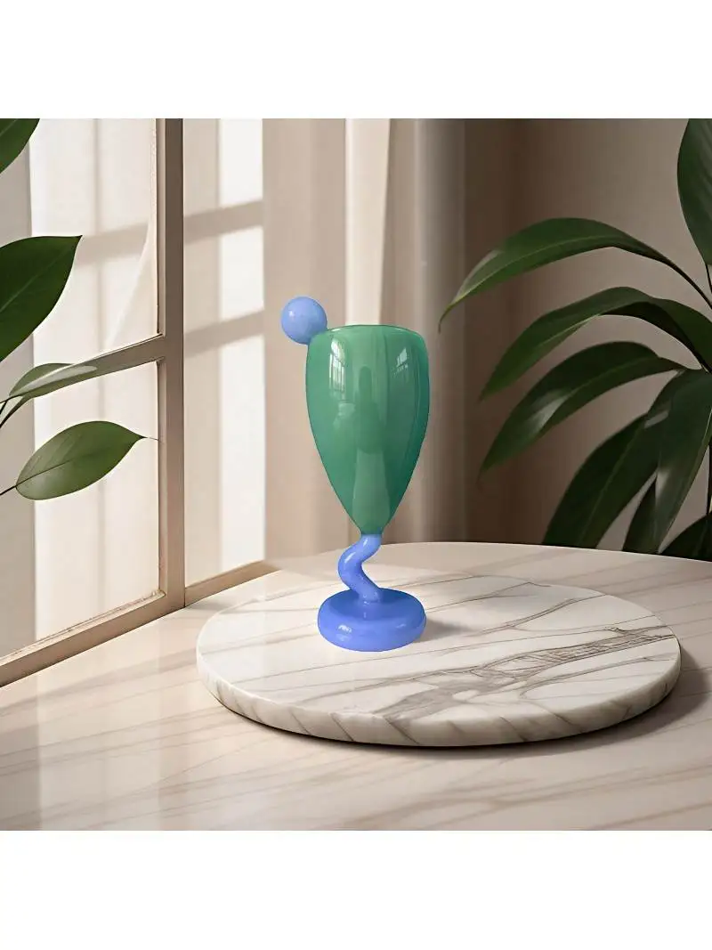 

Creative European Style Glass Juice Cup Candy Colored Ball Ball Water Cup Ladies Luxury High Aesthetic Value Fruit Juice Glass