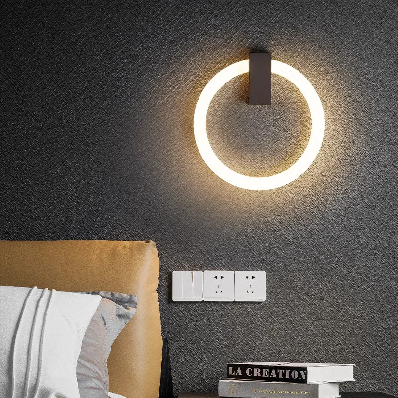 

Modern Simple Ring Wall Lamp for Bedside Bedroom Corridor Stair Living Room Sconce Home Decoration Led Lights Fixture 110V 220V