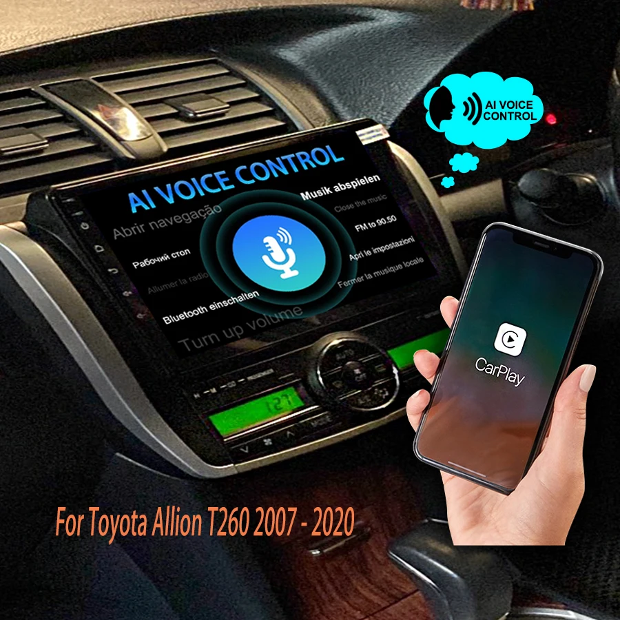 

AI Voice Android 14 big screen Car Video Player Radio Upgrade For Toyota Allion T260 2007-2020 Autoradio GPS Stereo CarPlay Auto