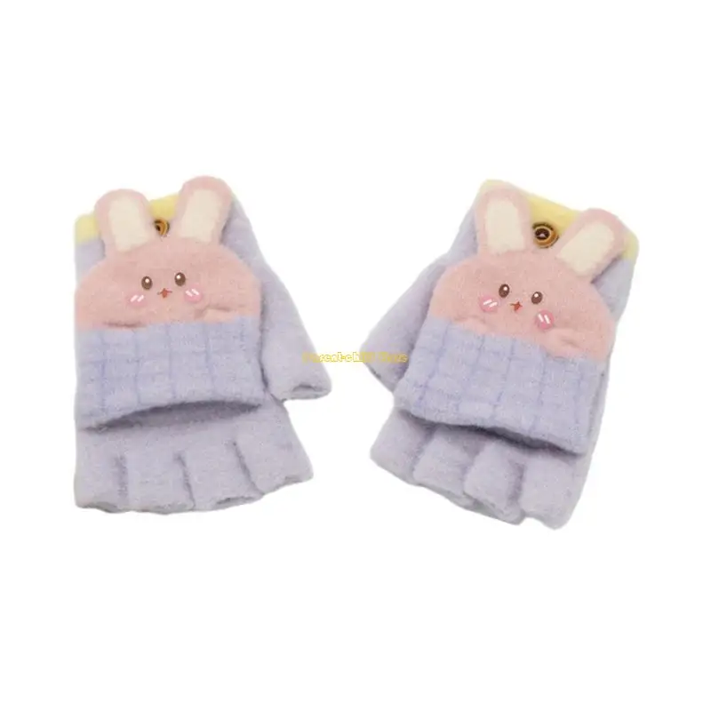 

WXTD Soft & Comfortable Kids Gloves Double Use Fingerless Split Finger Mittens with Flap for Outdoor Cold Season Protections