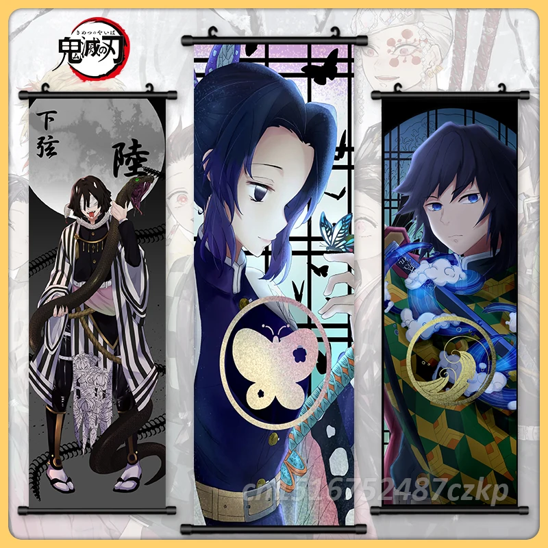 Canvas Demon Slayer Print Picture Uzui Tenge Wall Art Painting Iguro Obanai Hanging Scrolls Poster Anime Home Decor Living Room