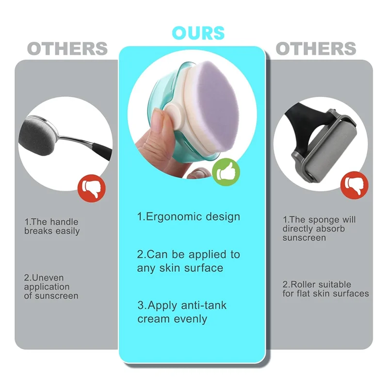ABUU-Sunscreen Applicator For Kids,4 Pack Sunblock Buddy Brush With Protective Caps,Sun Lotion Applicator