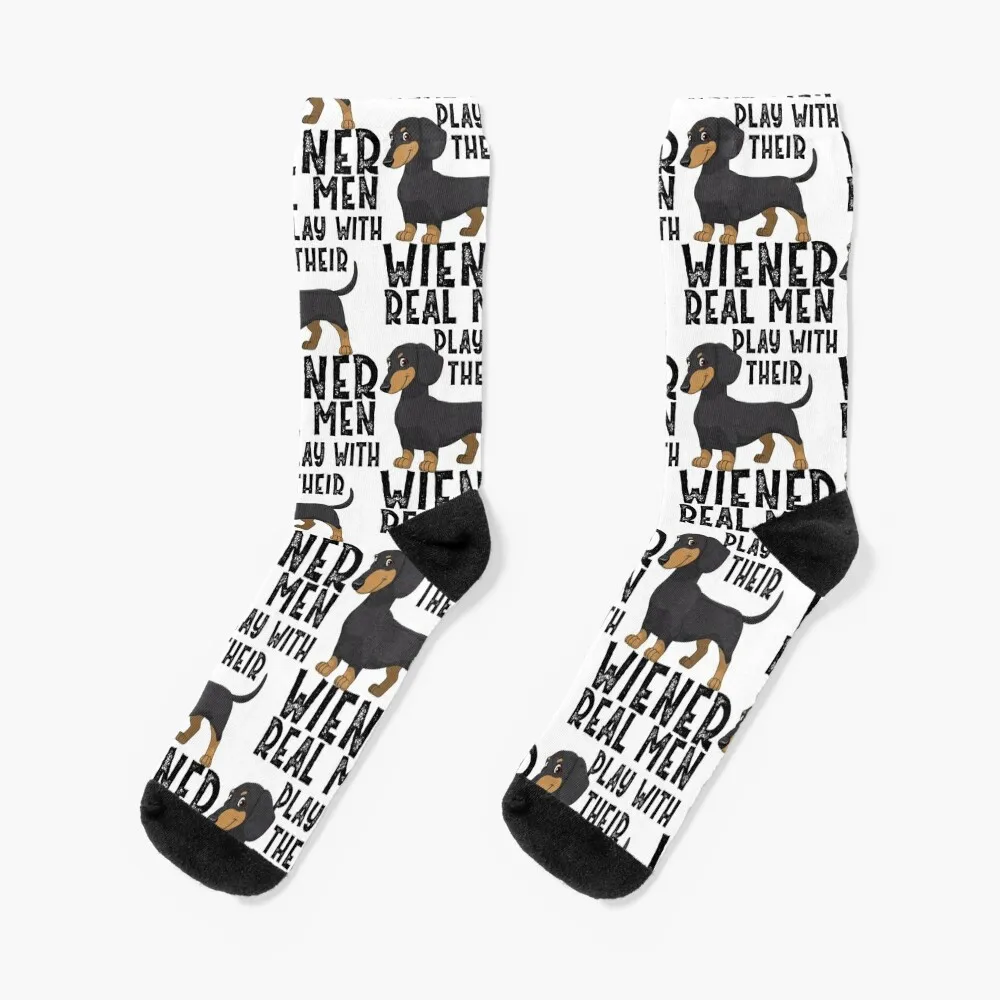 Real Men Play With Their Wiener Socks winter gifts compression Luxury Woman Socks Men's