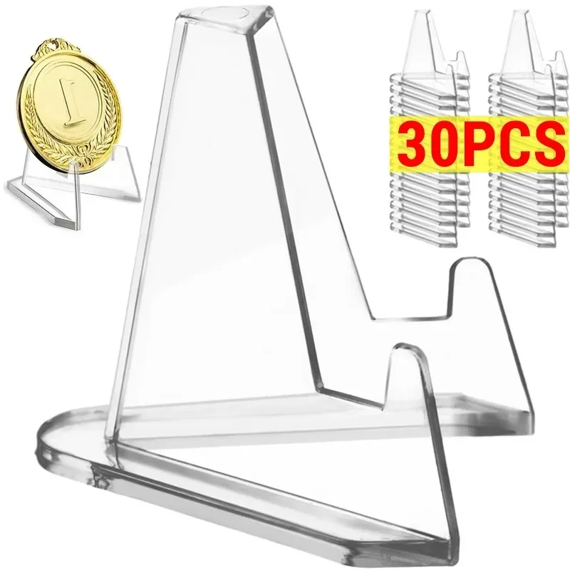 1-30Pcs Clear Acrylic Coin Display Stand Holders Transparent Small Easel Rack Trading Card Holder For Kpop Idol Card Organizer