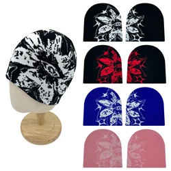 1PCS personalized trend large patterned jacquard knitted hat, street outdoor sports skullcap, unisex beanie