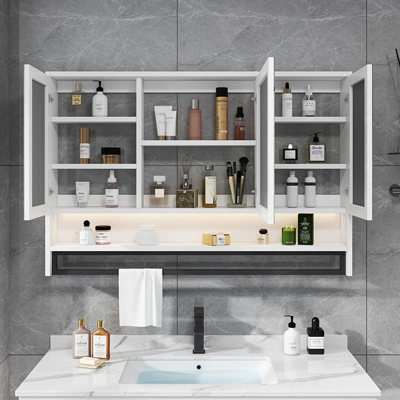 Storage Shelves Bath Mirrors Wall Shelf Toilet Bath Mirrors Bathroom Vanity Make Up Organizer Casa Arredo Room Furniture YX50BC