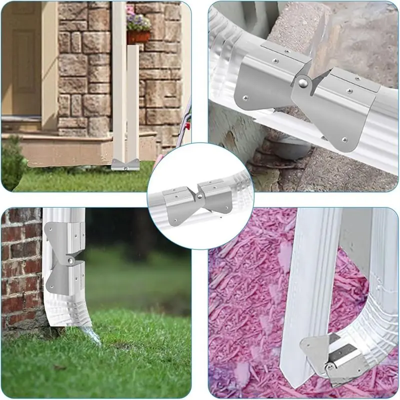 BMBY-Gutter Downspout Hinges,1 Pair/2 Pcs Gutter Extension Hinge,Down Spout Drain Extension Hinge,For Square Rectangle Gutter