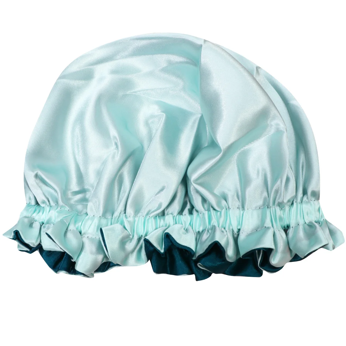 قبعة نوم من الساتان للأطفال خفيفة الوزن لحماية الشعر مع حافة مرنة للاستخدام المنزلي أثناء النوم - أخضر فاتح #6