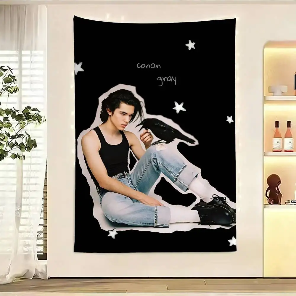 

C-Conan Gray Wishbone Flag Outdoor Decorations for Bedrooms Home Decor Items Decoration Banners