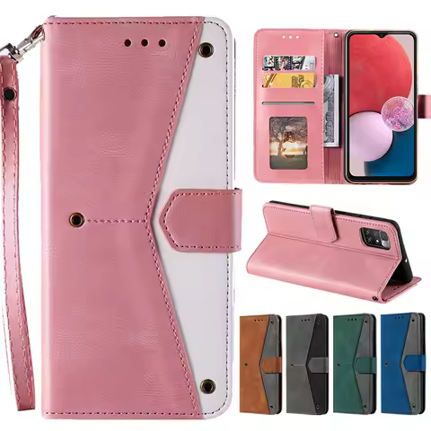 Strap Flip Cover for Samsung Galaxy S22 S21 S20 S10 S9 S21FE S20FE Rivet Leather Card Slots Wallet Case for A51 A71 A12 A32 A52