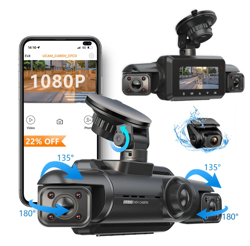 Made in China 4 Channel Car Camera Recorder Dash Cam IR Night Vision 1080P Wifi GPS Car Black Box with Reverse Camara