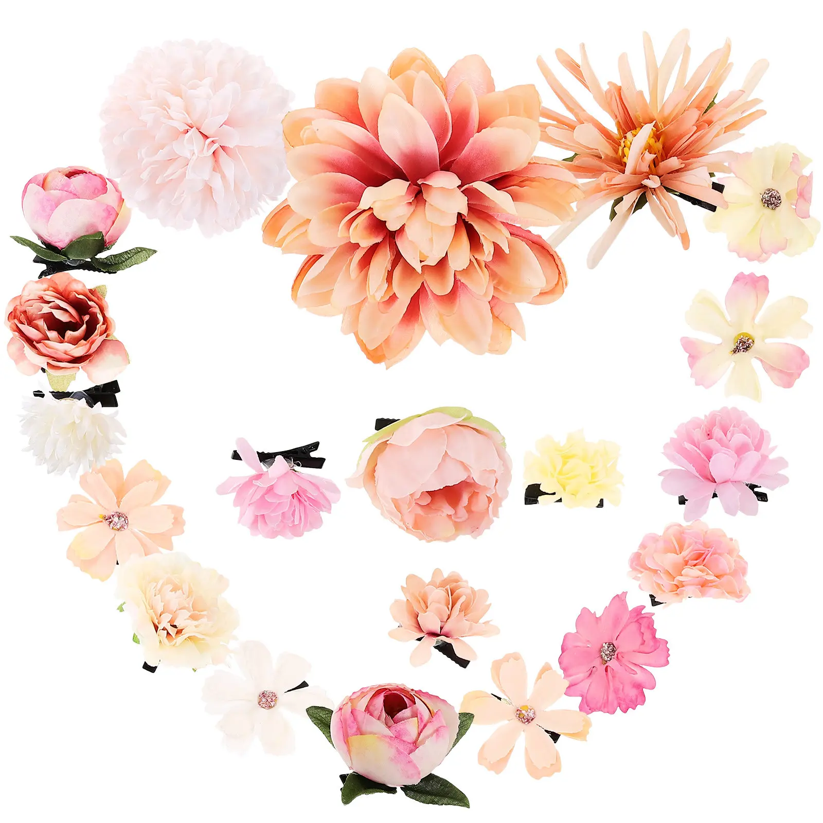

20Pcs Flower Hairpins for Women Vintage Hair Clips Fabric Small Clips for Girls Hair Accessories Bridal Party Prom Dating Outfit