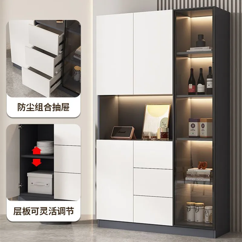 The side cabinet is against the wall, multi-functional, modern simple entry, and the entrance cabinet is light luxury and ready