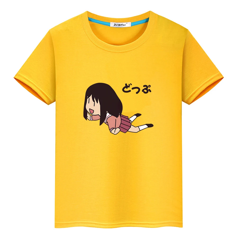 

Azumanga Daioh Ayumu Kasuga T-shirt 100% Cotton Short Sleeve Summer Tee-shirt Kawaii Penguin Graphic Print Tshirt Boys/Girls Tee