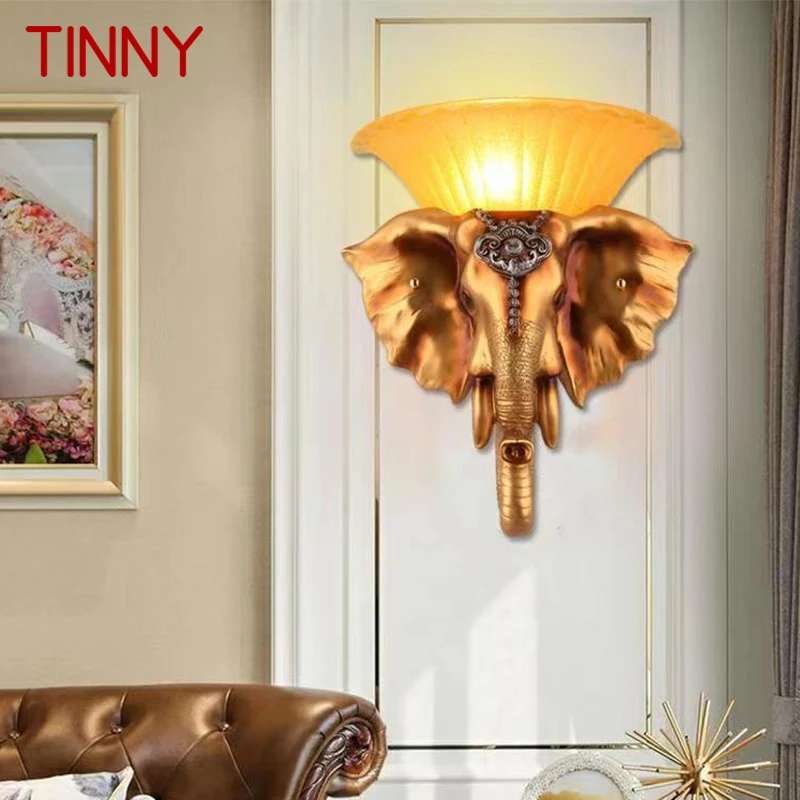 

TINNY Contemporary Elephant Wall Lamp Personalized And Creative Living Room Bedroom Hallway Aisle Decoration Light