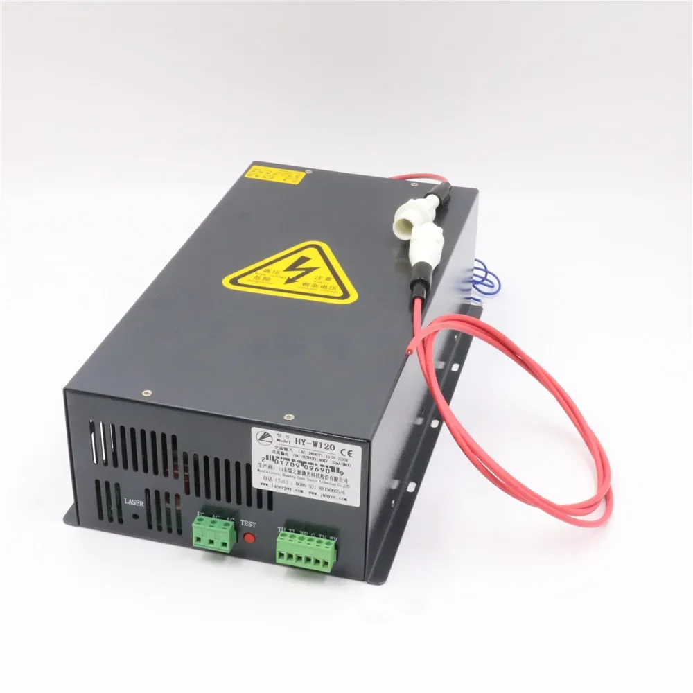 HAOJIAYI 100-120W CO2 Laser Power Supply for CO2 Laser Engraving Cutting Machine HY-W120 T / W Series