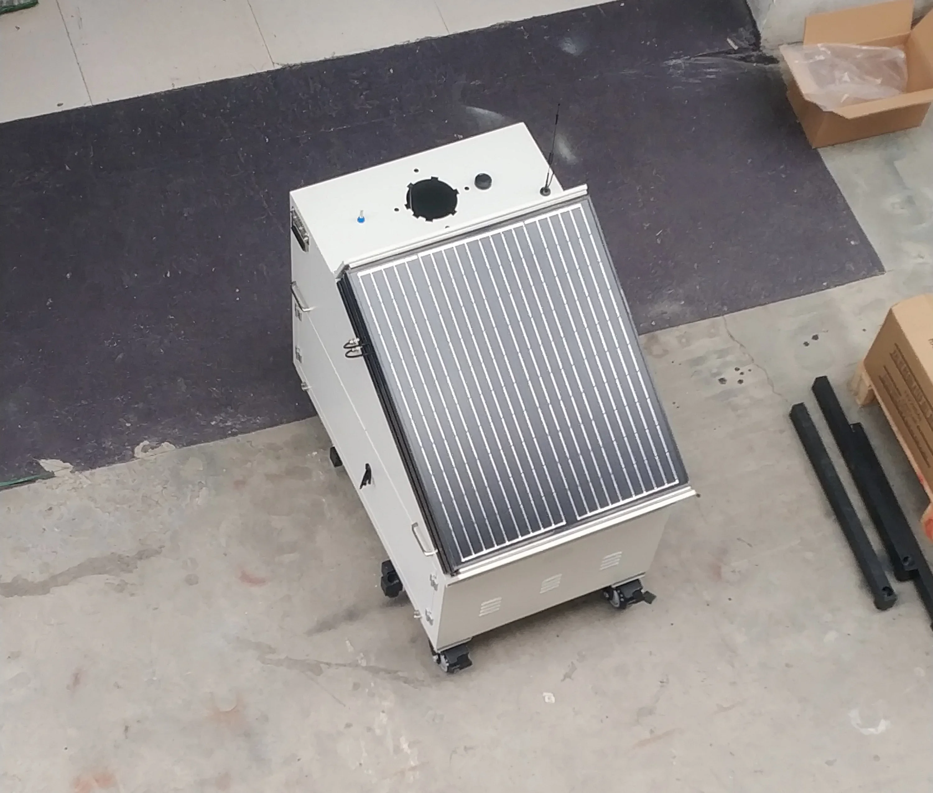 3.5m telescopic mast for solar panel surveillance mobile trailer
